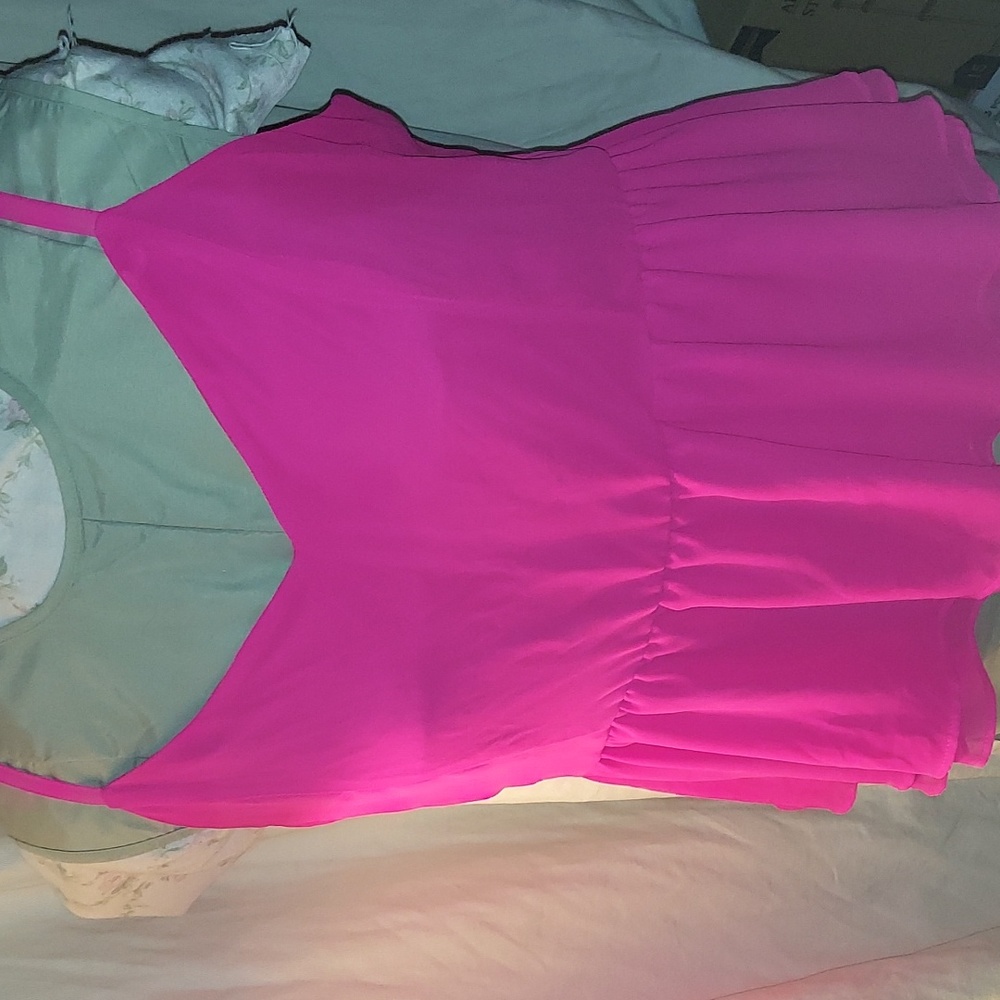 Torrid Pink Peplum Chiffon Midi Cami